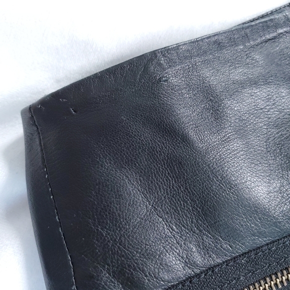 Bod & Christensen Genuine Leather Asymmetrical Zip Mini Black Skirt - Picture 9 of 15